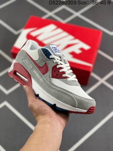 140公司级✅耐克Nike Air Max 90 经典复古小气垫缓震跑鞋 鞋面由皮和革织物打造，犀利的条线打造出酷劲十的足视觉效果 网布鞋增面强透气性，穿着为极舒适 经可典视气垫醒目依旧，而脚