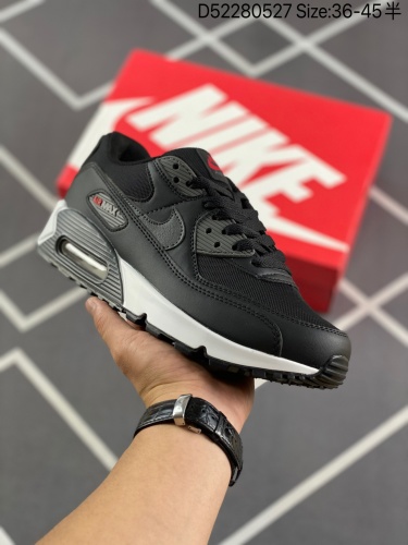 140✅耐克Nike Air Max 90 经典缓震跑鞋 鞋面由皮和革织物打造，犀利的条线打造出酷劲十的足视觉效果 网布鞋增面强透气性，穿着为极舒适 经可典视气垫醒目依旧，而脚感更是十软_001