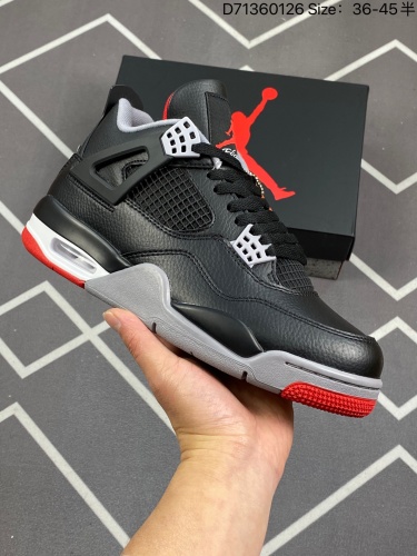 180采用荔枝纹牛培革鞋面材质#缜密定位拉帮及注胶效果#中底PU内嵌开窗式Air缓震气垫❗️Nike Air Jordan 4 Retro OG”Fire Red“迈克尔·乔丹AJ4代中帮复古休闲