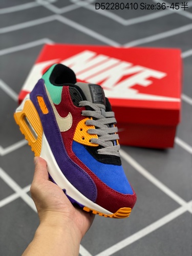 140 公司级 耐克NIKE Air Max 90 Viotech彩虹跑步鞋情侣休闲鞋运动男鞋女鞋，天猫京东专供订单 进出专柜无压力 鞋身采用翻毛皮革衬出玫红、蓝、绿、黄、黑等缤纷色调，辅_001