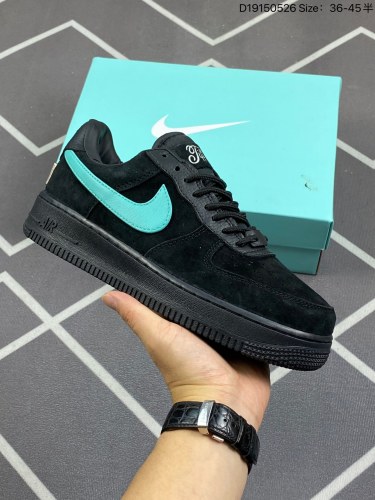 75特价✅联名奢侈品大牌-蒂芙尼Tiffany & Co. x Nike Air Force 1 Low SP”1837“空军一号经典低帮百搭休闲运动板鞋“联名黑蒂芙尼蓝” 货号：DZ1382-0