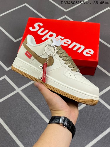 230 Supreme x Nk Air Force 1'07 Low 滑板系列-咖啡棕 空军一号低帮休闲板鞋 HD1968-019 #原楦头原纸板 原装鞋盒 定制五金配件 内置全掌气垫 原厂鞋底