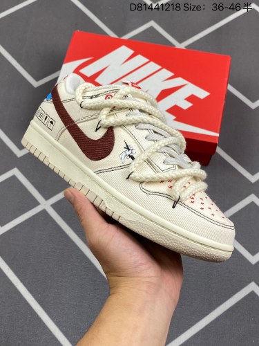 220Nike SB Dunk Low 米棕天使 高街刺子绣解构抽绳鞋带 纯原大厂出品 极力推荐原装头层材料 独家版型蒸餾加工帶來的是更好的视觉和脚感体验大厂纯原品质出货 清洁度 电绣工艺 皮料切