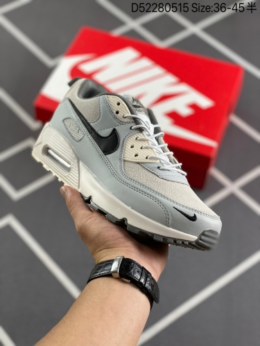 140✅耐克Nike Air Max 90 经垫缓震跑鞋 鞋面由皮和革织物打造，犀利的条线打造出酷劲十的足视觉效果 网布鞋增面强透气性，穿着为极舒适 经可典视气垫醒目依旧，而脚感更是十软_002