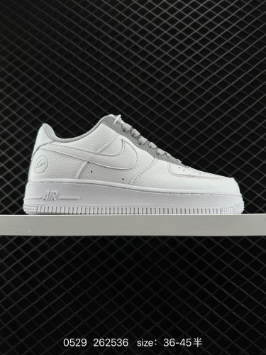 180  官方限量发售 公司级Fragment design x Nike Air Force 1 Low 闪电 藤原浩联名 白灰 经典空军一号低帮休闲板鞋  3M反光 定制鞋盒 原楦头原纸板 纯正空