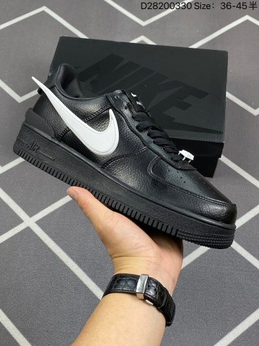 100✅AMBUSH x Air Force 1 Low SP 埋伏系列 空军联名合作款“皮革黑白大钩”官方货号：DV3464-001Size：36 36.5 37.5 38 38.5 39 40