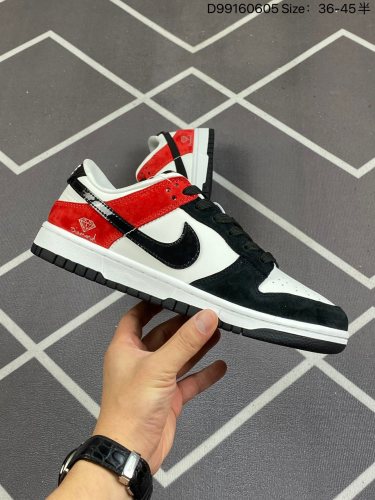 80 NIKE SB Dunk Low “联名黑白红银钻石 纯原大厂出品 独家版型蒸餾加工帶來的是更好的视觉和脚感体验大厂纯原品质出货 清洁度 电绣工艺 皮料切割干净无任何毛边 细节完美