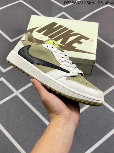 合集330✅AJ1倒勾Travis Scott x Air Jordan 1 “ Reverse Mocha “ AJ1乔1 TS 闪电 联名倒钩 低帮文化篮球鞋  细节如图所示  皮料 鞋面切割