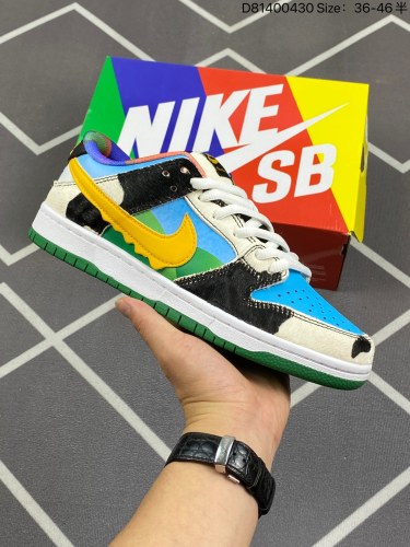 200✅Ben & Jerry's xe SB Dunk Low Pro QS 牛奶淇冰淋男女滑板鞋整鞋双的设计灵感来自 Ben & Jerry's 冰淇淋的包设装计，蓝白天云、青青草以原及奶牛、