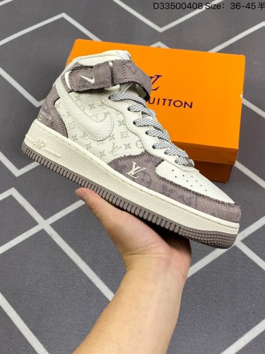 250公司级✅海外限量发售！公司级NIke Air Force 1 '07 Low “LV联名--灰蓝猪八印花”空军一号 中帮 运动鞋 休闲鞋 折边针车 工艺难度大 原楦头原纸板 原装鞋盒 定制五