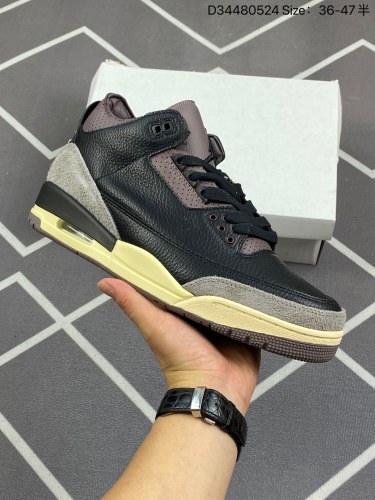 240公司级A Ma Maniere x Air Jordan 3 Retro Black 联名黑色 AJ3 乔丹3代 aj3 乔3 联名黑色 乔丹篮球鞋系列 这次是亚特兰大潮流店铺A Ma Ma