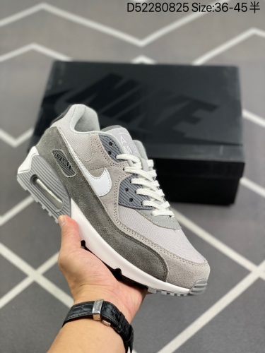 140 耐克Nike Air Max 90 垫缓震跑鞋 鞋面由皮和革织物打造，犀利的条线打造出酷劲十的足视觉效果 网布鞋增面强透气性，穿着为极舒适 经可典视气垫醒目依旧，而脚感更是十软_001