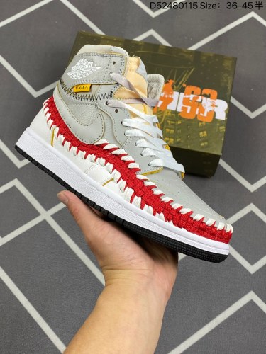 240公司级✅Union x Ai Jordan 1 High OG ”Woven“ AJ1 乔1联名款 编织 高帮篮球鞋 #联名鞋款依旧可以感受到明显的解构做旧风格，配色设计中加入的米色黄色以及