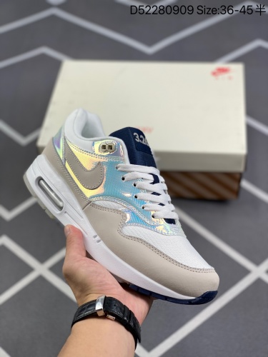 合集 140 耐克Nike Air Max 1Noise Aqua⁠⁠初代复古气垫百搭休闲运动慢跑鞋。采用回弹PU模嵌入开窗气垫装置❗货号：DQ8656  尺码：36 36.5 37.5 38 3