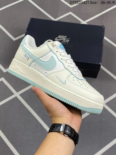 110Nike耐克 原楦原纸版数据开发版型，采用硬质荔枝纹牛剖革鞋面材质，内置全掌Air Sole气垫❗耐克Nike Air Force 1’07 LowLight Armory Blue空军一号