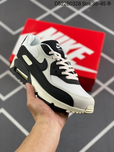 140 耐克Nike Air Max 90 经典复古小气垫缓震跑鞋 鞋面由皮和革织物打造，犀利的条线打造出酷劲十的足视觉效果 网布鞋增面强透气性，穿着为极舒适 经可典视气垫醒目依旧，而脚感更是十软